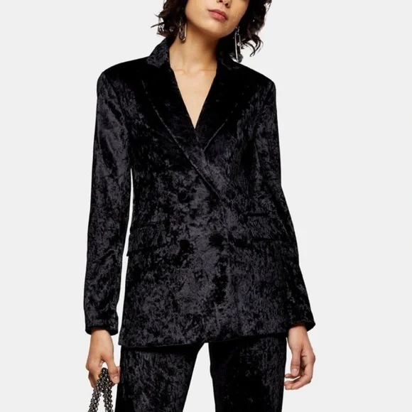 Topshop Jackets Coats Topshop Oversized Crushed Velvet